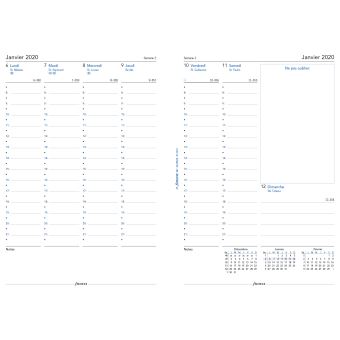 Carnet Oberthur Semaine sur deux pages Verticale A5