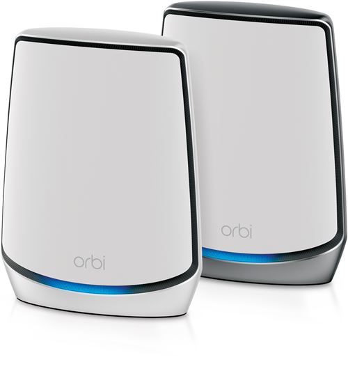 NETGEAR Orbi WiFi System RBK852 - Wifi-systeem (router, verlengstuk) - tot 5000 vierkante voet - maas - GigE, 2.5 GigE, 802.11ax - 802.11a/b/g/n/ac, 802.11a/b/g/n/ac/ax - Tri-Band