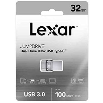 Clé USB 3.1 + USB-C de 128 Go Jump Drive Dual Drive D400 de Lexar