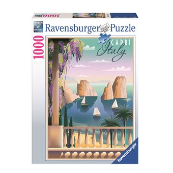 Ravensburger - Puzzle 1000 pieces - Carte postale de Capri - Adultes et enfants des 14 ans - Puzzle de qualite superieure - Art & Evasion - 17615