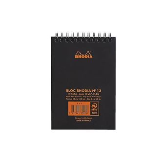 Bloc Rhodia N°16SP A6 Q5 Noir 80 Feuilles