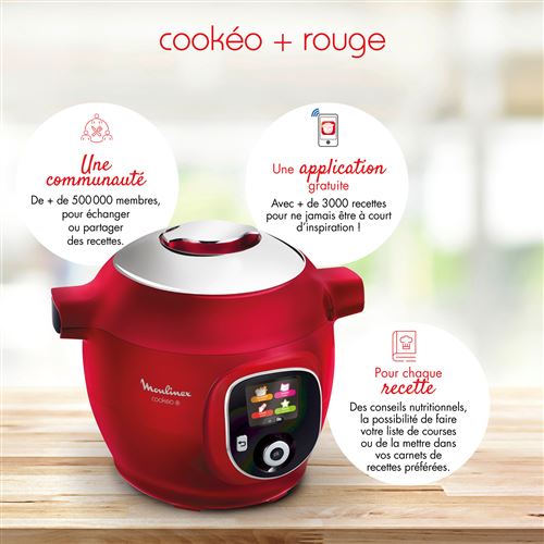 Multicuiseur Moulinex Cookeo Avec 180 Recettes Et 2 Livres De Cuisine Inclus Yy4393fb 1600 W Rouge Achat Prix Fnac