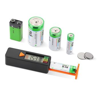Testeur de piles et batteries digital ultra-compact Tfa dostmann Noir et Orange