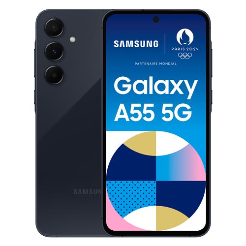 Smartphone Samsung Galaxy A55 6,6"" 5G Nano SIM 256 Go Bleu nuit État correct - Samsung reconditionné disponible sur Fnac