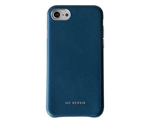 So Seven Premium Case Namaak Leer Marine Blauw iPhone 7/8