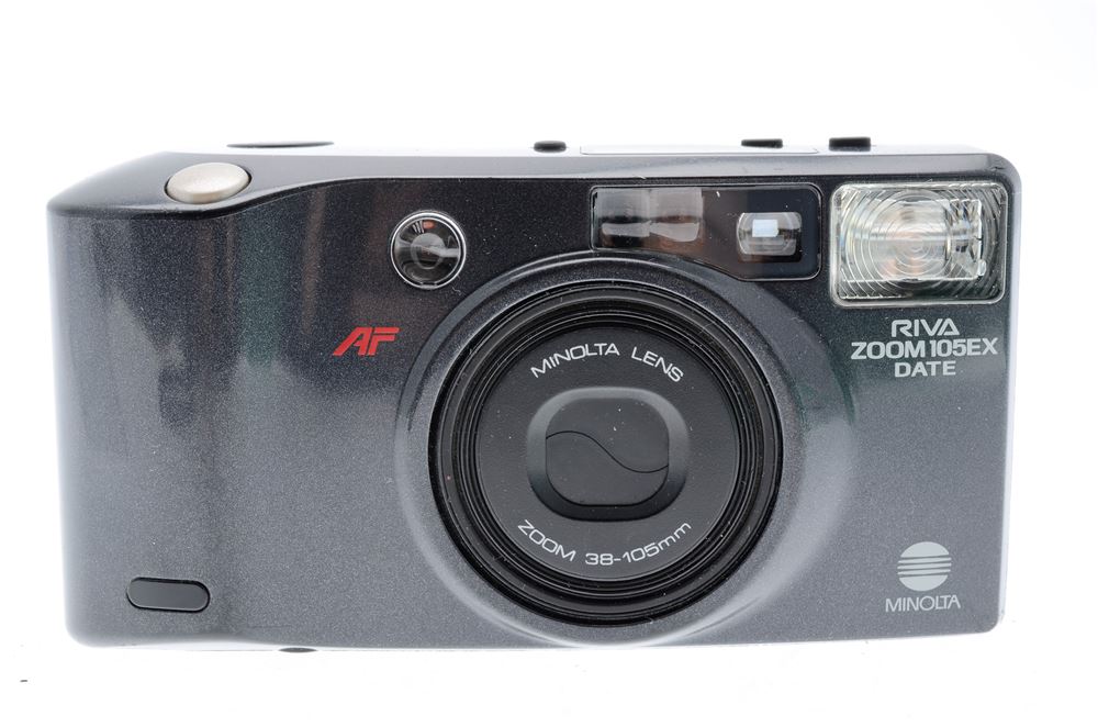 Appareil photo compact argentique Minolta Riva Zoom 105EX Date noir — free download