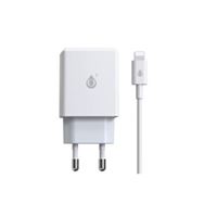 Chargeur secteur Type C + Câble C vers Lightning One+ pour iPhone Blanc