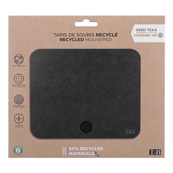 Tapis de souris recyclé T'n'b Noir