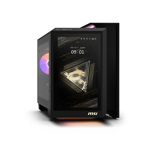 PC Gaming MSI MEG Vision X AI 2NVZ9-021FR-B9285KVZ3264GS2TX11MALZ9 avec écran tactile avant Intel® Core™ Ultra 9 64 Go RAM 2 To SSD Nvidia GeForce RTX 5090 Noir