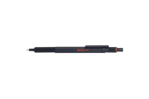 Stylo à bille Rotring 600 Recharge bleue Pointe moyenne Noir
