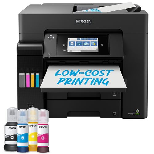 Epson Ecotank et-5855 - Imprimante Multifonctions - Couleur - Jet D'Encre - Its - A4/Legal (Support) - Jusqu'à 25 Ppm (Impression) - 550 Feuilles - 33.6 Kbits/S - Usb, Lan, Wi-Fi(Ac) - Noir