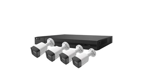 Pack de 4 caméras de surveillance connectées Ezviz H3K PoE 4K extérieure Blanc et Noir + NVR X5K