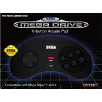 Manette Retro-bit Sega Megadrive 6 Noir