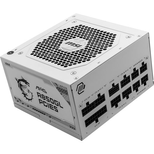Alimentation PC modulaire MSI MAG A850GL PCIE5 850W 80 PLUS blanc - Msi