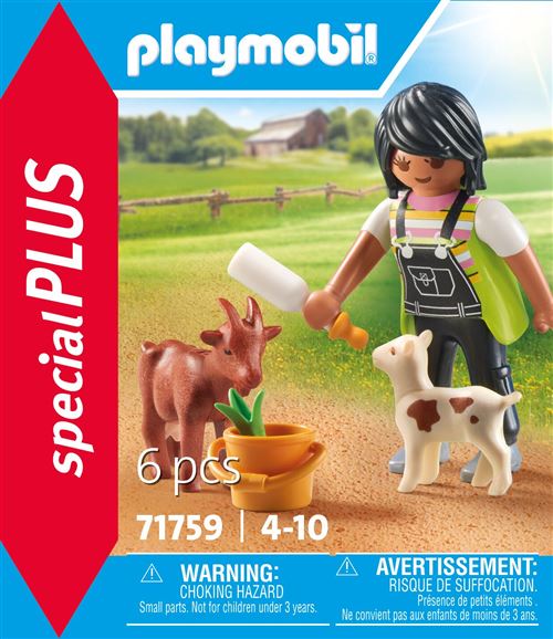 Playmobil Special Plus 71759 Fermière avec Chèvre et Chevreau