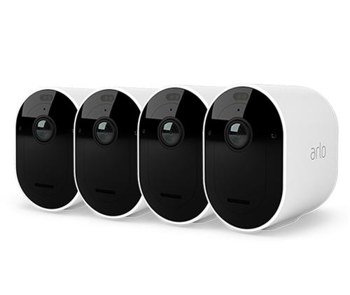 Arlo Pro 4 - Netwerkbewakingscamera - openlucht, binnen - weerbestendig - kleur (Dag en nacht) - 4 MP - 2560 x 1440 - audio - draadloos - Wi-Fi - USB 2.0 - H.264, H.265 - 5 V gelijkstroom (pak van 4)