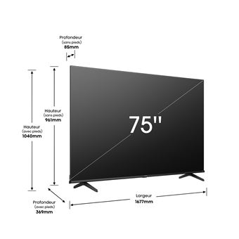 TV LED Hisense 75A6K 189 cm 4K UHD Smart TV Noir