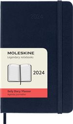 Agenda civil journalier Moleskine 2024 12 mois Format de Poche Couverture Dure Bleu Saphir