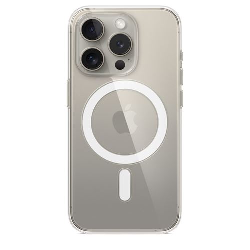 Apple Coque en silicone avec MagSafe pour iPhone 15 Pro Transparent