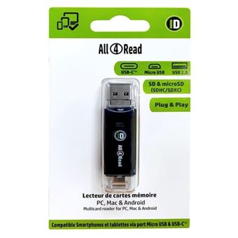Lecteur De Carte SD Pour IPhone Et USB-C - Adaptateur 2 En 1 Micro SD/TF - Transfert Rapide Sans App