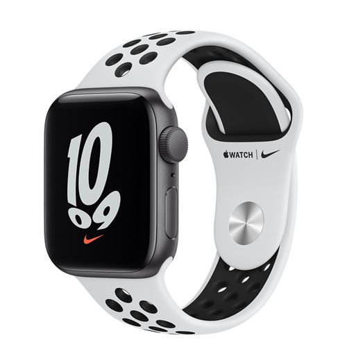 Apple Watch Nike SE GPS, 40mm boitier aluminium argent avec bracelet sport noir 2021