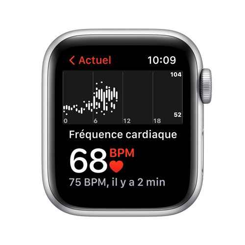 Apple Watch Nike SE GPS, 40mm boitier aluminium argent avec bracelet sport  noir 2021