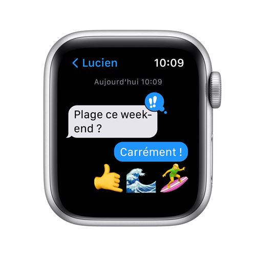 Apple Watch Nike SE GPS, 40mm boitier aluminium argent avec bracelet sport  noir 2021