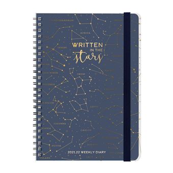 Agenda scolaire semainier Legami Etoiles Spiralé Large 15 x 21 cm 2021-2022