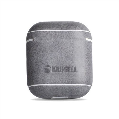 Krusell Sunne - Beschermhoes voor oortelefoons - leer met grove nerf - antiek grijs