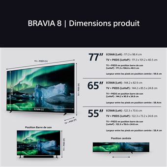 TV OLED Sony Bravia 8 55XR80 139 cm 4K UHD Google TV 2024 Noir