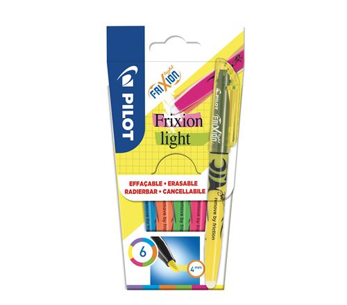 Pilot's Multicolore Pochette 6 Surligneurs Pilot Pen Frixion Light Modèle Aléatoire