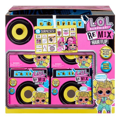 Boîte mystère L.O.L Surprise! Remix Hair avec poupée, mini disque et  accessoires