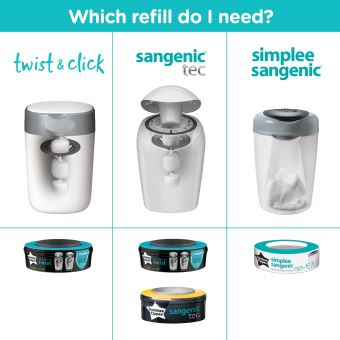 Pack de 18 recharges poubelles Sangenic Twist et Click Tomme Tippee