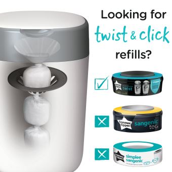 Pack de 18 recharges poubelles Sangenic Twist et Click Tomme Tippee