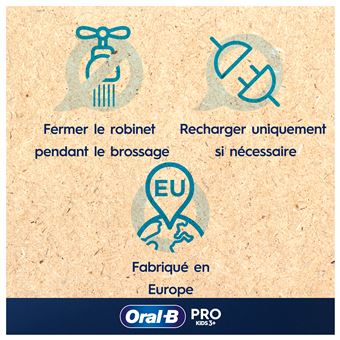 Brosse à dents électrique Braun Oral-B Pro Kids La Reine Des Neiges avec étui de voyage Bleu clair