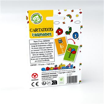 Jeu écriture et lettres Cartatoto Apprend l'alphabet avec Monsieur Madame et découvre 5 jeux différents