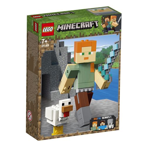 21149 Alex Minecraft BigFig avec un poulet, LEGO(r) Minecraft(tm)