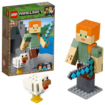 21149 Alex Minecraft BigFig avec un poulet, LEGO(r) Minecraft(tm)