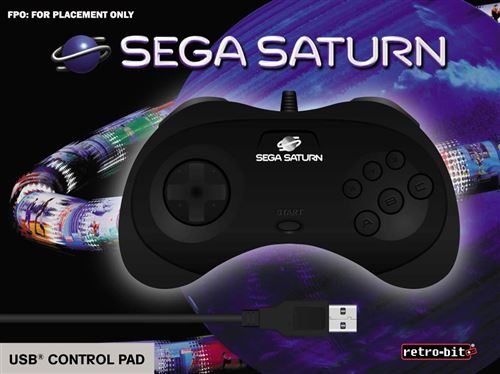 retro-bit PRO Controller Black - Manette de jeu - Sega Saturn (PC, Switch