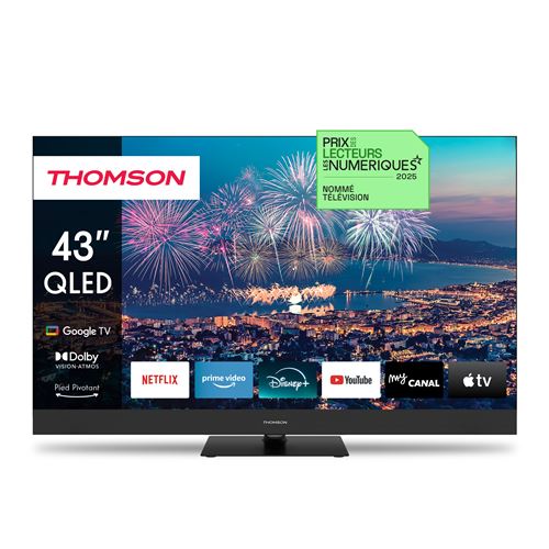 Thomson TV QLED 4K 109 cm 43QG6C14 QLED Google TV avec barre de son