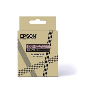 Epson LabelWorks LK-4PBK - Satin - noir sur rose - Rouleau (1,2 cm x 5 m) 1 cassette(s) bande de ruban - pour LabelWorks Cable and Wiring Kit, LW-1000, 600, 700, K400, Z700, Z710, Z900, Safety Kit