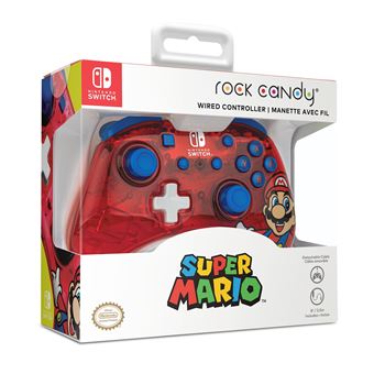 Manette gaming filaire pour Nintendo Switch Pdp Rock Candy Mini Mario