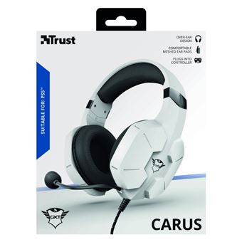Micro casque Gaming filaire Trust GXT 323W Carus Blanc pour PS4/PS5 - 1