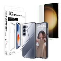Protection Intégrale 360° Samsung Galaxy S23 Ultra Coque Souple  Transparente + Verre Trempé Noir, 4smarts - Français