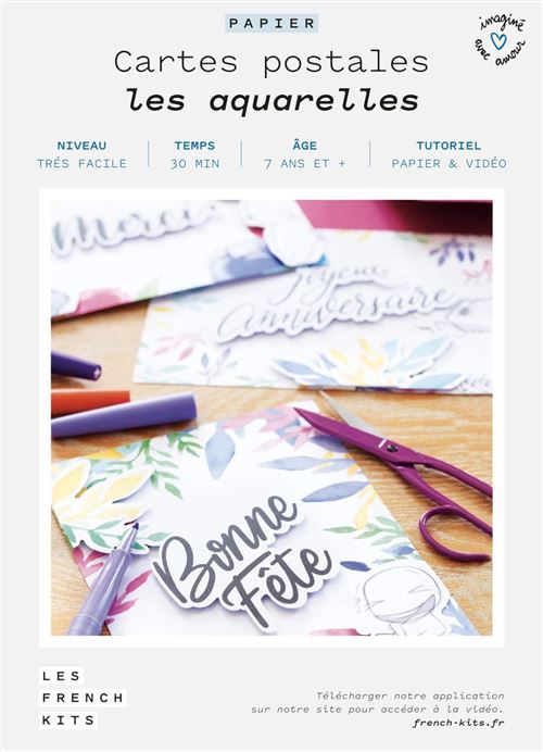 Kit créatif French kits pour créer 4 Cartes aquarelles à offrir