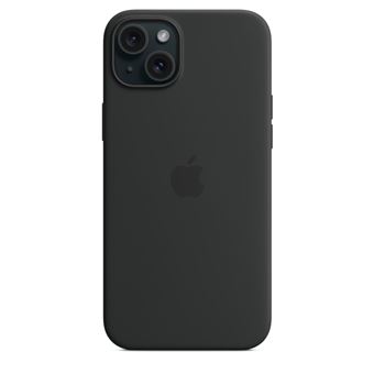 Coque en silicone avec MagSafe pour iPhone 15 Plus Noir