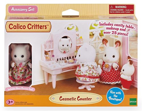 Sylvanian Boudoir et Fille chat persan Cosmetic Counter