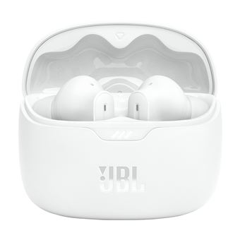 Ecouteurs sans fil Bluetooth JBL Tune Beam avec réduction active de bruit Blanc