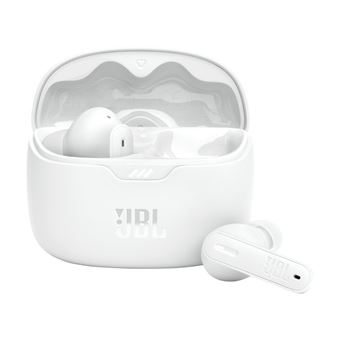 Ecouteurs sans fil Bluetooth JBL Tune Beam avec réduction active de bruit Blanc