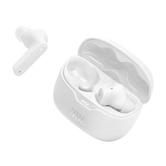 Ecouteurs sans fil Bluetooth JBL Tune Beam avec réduction active de bruit Blanc